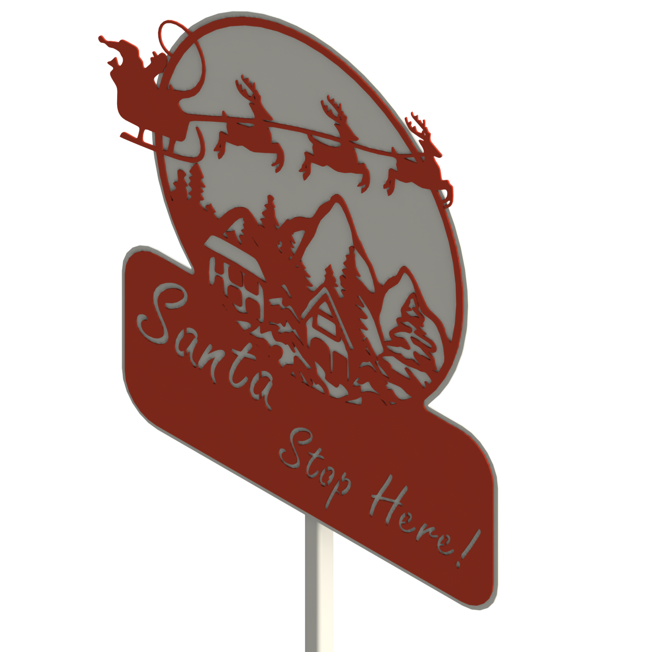 Santa Stop Here Sign